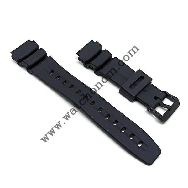 Casio 19mm Black Rubber Watch Band Strap AW-304K AW-42 AW-506 AW-61