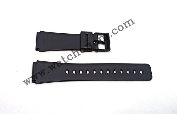 Genuine Casio CMD-40 CMD-40B CMD-40D CMD-40E CMD-50 Remote Control Wristwatch - 22mm Black Rubber Silicone Replacement Watch Band Strap