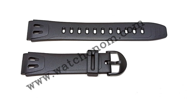 Genuine Casio AW-24 Watch Band Strap 18mm Black Rubber Replacement NOS - Rare Original