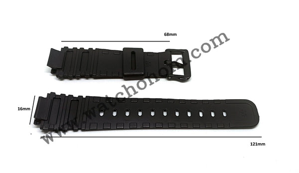 Casio AW-41 AW-40 Field Trainer Watch Band Strap 16mm Black Rubber NOS Original