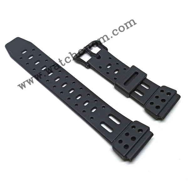 Casio CBX-600 CBX-610 Watch Band Strap 19mm Black Rubber Rare Original