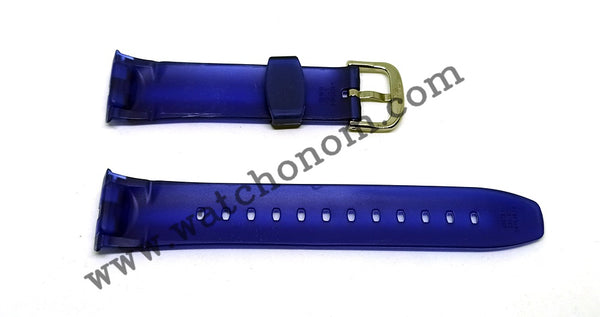 Casio EDB-310-6A Watch Band Strap 24mm Blue Rubber NOS Original