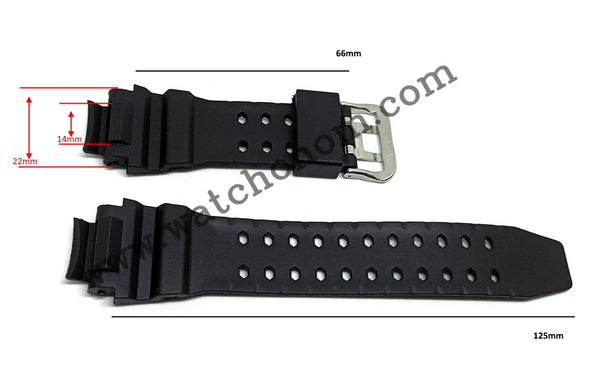 Fits/For Casio G-Shock GA-1000 , G-1400 , GW-A1000 , GW-A1100 , GW-4000 Black Rubber Replacement Watch Band Strap