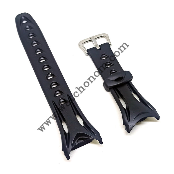 Casio SPS-200 SPS-201 Watch Band Strap 25mm Black Rubber NOS Original