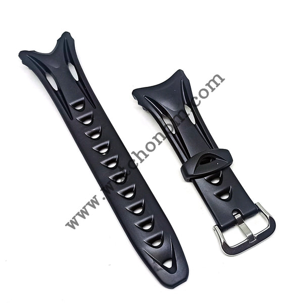 Casio SPS-200 SPS-201 Watch Band Strap 25mm Black Rubber NOS Original