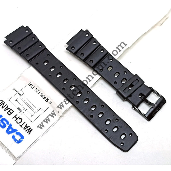 Casio TS-100, TR-1, TR-10W, TR-1EV, TS-100-1V, BP-100, JP-200, TS-1 Watch Band Strap 17mm Black Rubber Original