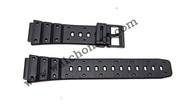 Casio TS-100, TR-1, TR-10W, TR-1EV, TS-100-1V, BP-100, JP-200, TS-1 Watch Band Strap 17mm Black Rubber Original