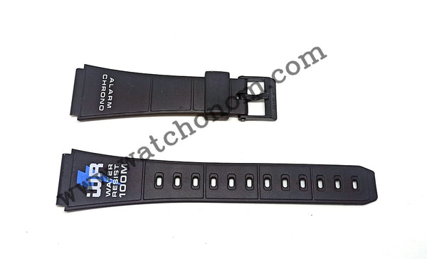 Casio W-721 Watch Band Strap 20mm Black Rubber NOS WR Resist Original