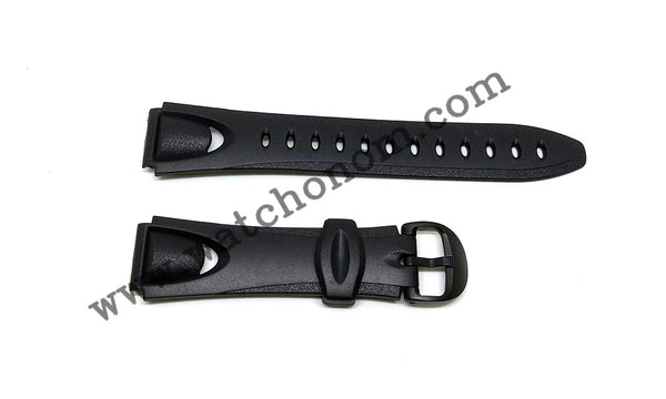 Casio W-732H Watch Band Strap 18mm Black Rubber NOS Rare Original