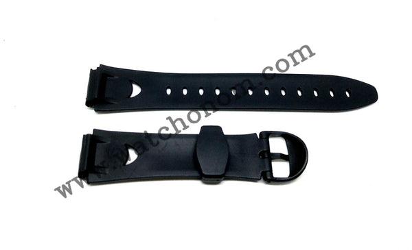 Casio W-732H Watch Band Strap 18mm Black Rubber NOS Rare Original