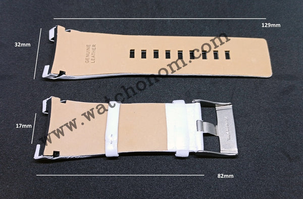 Diesel Bugout DZ4247 DZ4286 - 32mm White Leather Watch Strap Band
