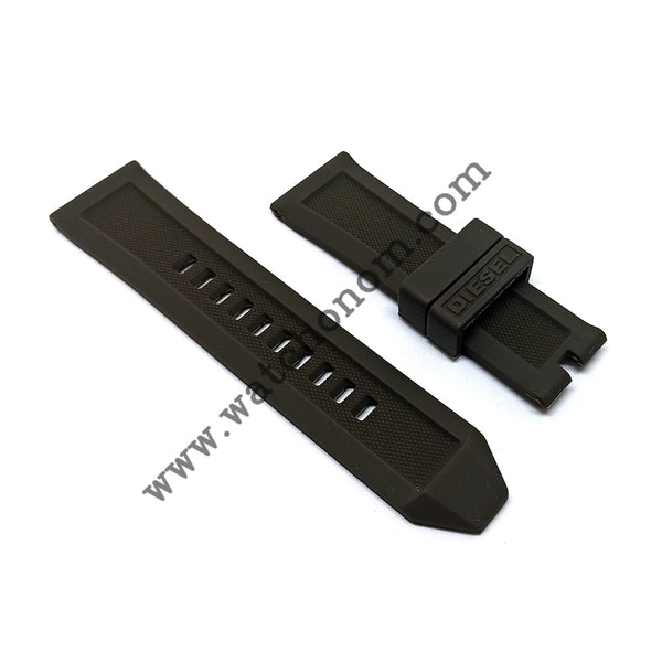 Diesel Ironside DZ4391 Rubber Watch Strap Band 24mm Green Rubber Silicone