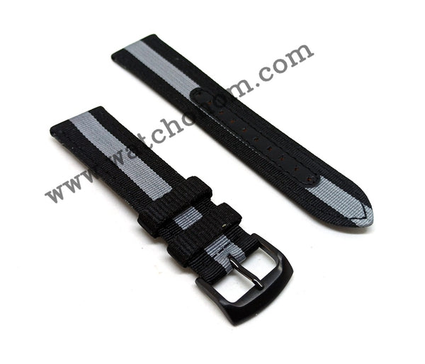 Emporio Armani Luigi XLarge 22mm Black Textile Watch Band Strap AR1948