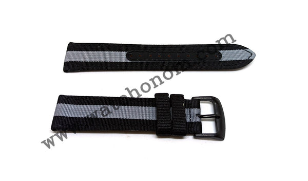 Emporio Armani Luigi XLarge 22mm Black Textile Watch Band Strap AR1948