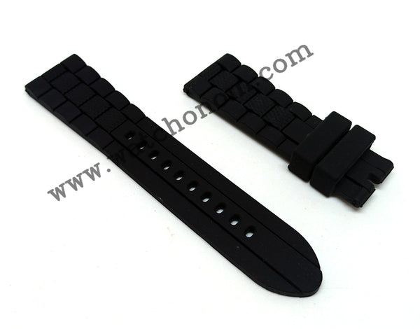 Emporio Armani Tazio Large AR5865 AR5866 23mm Black Rubber Watch Band Strap