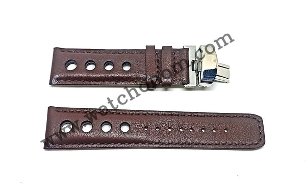 Fits/For Tissot 1853 Heritage T1244271603101 , T1244271604100 - 22mm Brown Genuine Leather Replacement Watch Band Strap