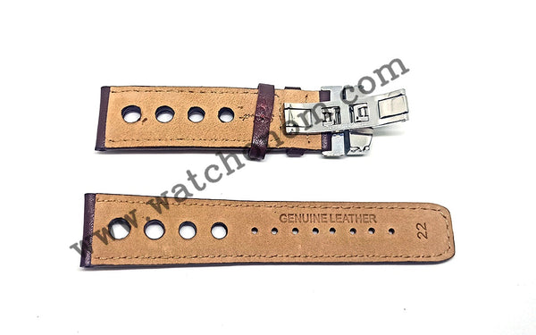 Fits/For Tissot 1853 Heritage T1244271603101 , T1244271604100 - 22mm Brown Genuine Leather Replacement Watch Band Strap