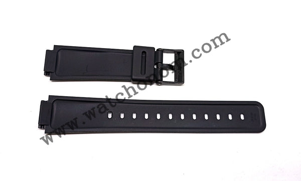 Casio Databank AB-40 Watch Band Strap 16mm Black Rubber NOS RARE