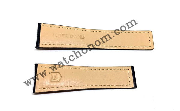 Tag Heuer 24mmx20mm Black Genuine Leather Watch Strap Band Wristwatches