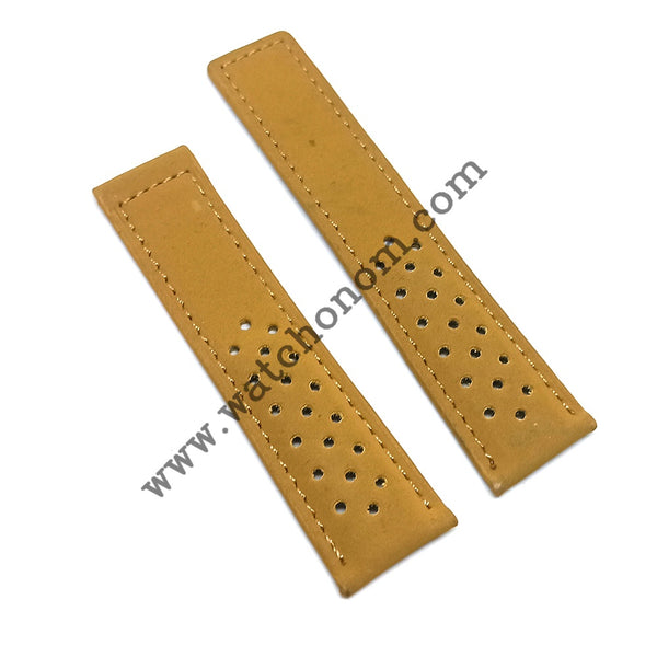 Tag Heuer 22mmx20mm Light Brown Genuine Suede Leather Watch Strap Band Wristwatches