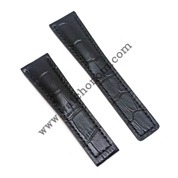 Tag Heuer Wristwatches 22mmx18mm Black Genuine Leather Watch Strap Band