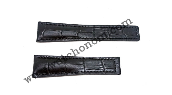 Tag Heuer Wristwatches 22mmx18mm Black Genuine Leather Watch Strap Band
