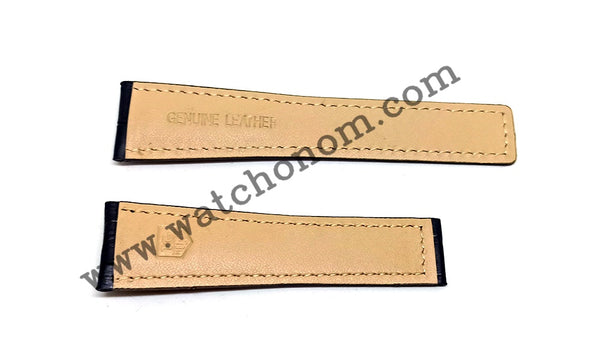 Tag Heuer Wristwatches 22mmx18mm Black Genuine Leather Watch Strap Band