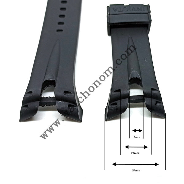 Invicta Reserve Venom 2 II 11708 11707 34mm Black Rubber Watch Band Strap