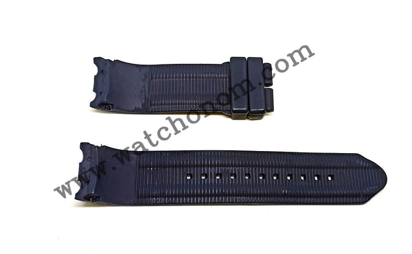 Nautica A16638G A16600G 22mm Black Rubber Watch Band Strap