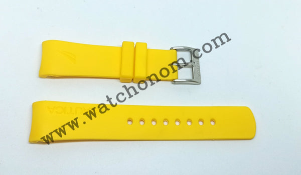 Nautica A24532G NAI13514G A19557G 22mm Yellow Rubber Watch Band Strap