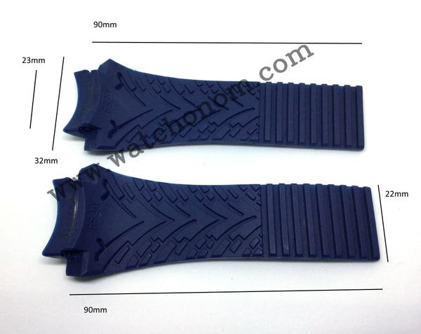 Fits/For Porsche Design P'6620 Dashboard - 23mm Navy Blue Rubber Replacement Watch Band Strap Belt P6620
