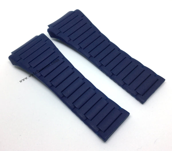 Fits/For Porsche Design P'6620 Dashboard - 23mm Navy Blue Rubber Replacement Watch Band Strap Belt P6620