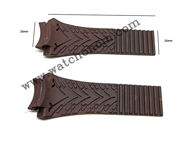 Fits/For Porsche Design P'6620 Dashboard - 23mm Brown Rubber Replacement Watch Band Strap Belt P6620