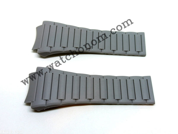 Fits/For Porsche Design P'6620 Dashboard - 23mm GRAY Rubber Replacement Watch Band Strap Belt P6620