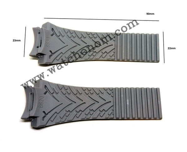 Fits/For Porsche Design P'6620 Dashboard - 23mm GRAY Rubber Replacement Watch Band Strap Belt P6620