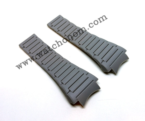 Fits/For Porsche Design P'6620 Dashboard - 23mm GRAY Rubber Replacement Watch Band Strap Belt P6620
