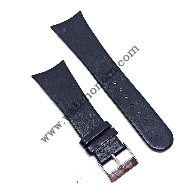 Skagen Milanese 12mm Between 2 Holes Black Leather Watch Band Strap 01MN12AA01