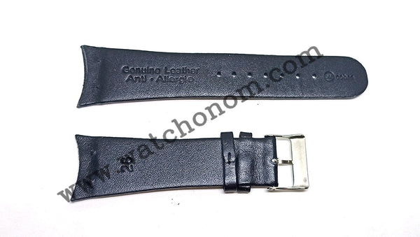 Skagen Milanese 12mm Between 2 Holes Black Leather Watch Band Strap 01MN12AA01