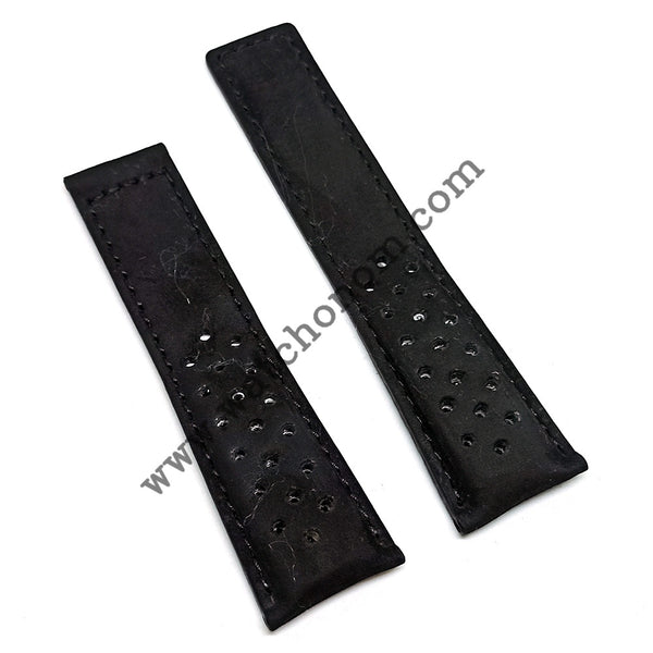 Tag Heuer 24mmx20mm Black Genuine Suede Leather Watch Strap Band