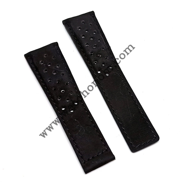 Tag Heuer 24mmx20mm Black Genuine Suede Leather Watch Strap Band