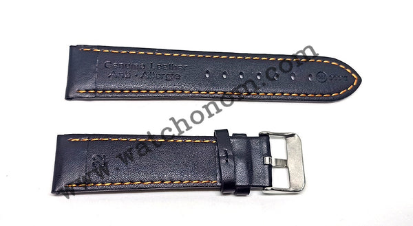 Tissot Chrono XL 22mm Black Orange Leather Watch Band Strap T116617