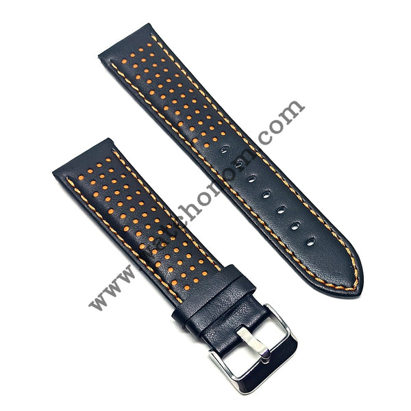 Tissot Chrono XL 22mm Black Orange Leather Watch Band Strap T116617