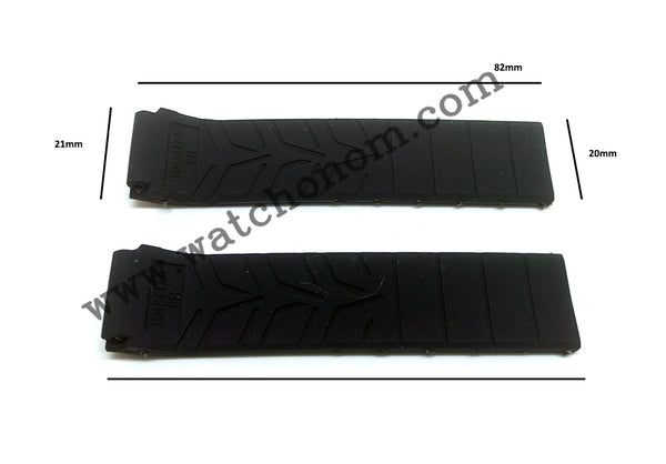 Tissot T-Race 21mm Black Orange Rubber Watch Strap Band