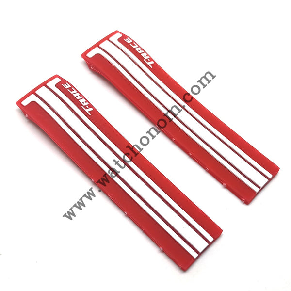 Tissot T-Race 21mm Red White Rubber Watch Strap Band