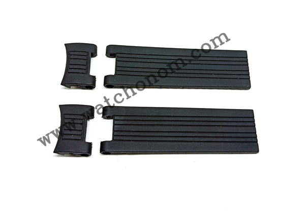 Fits/For Ulysse Nardin Marine Diver 1846 , Indian Ocean - 22mm Black Rubber Replacement Watch Band Strap