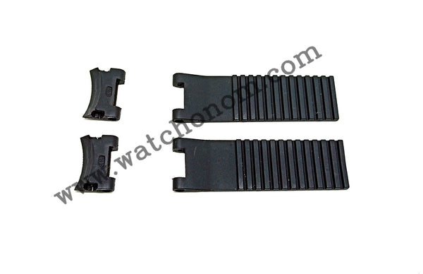 Fits/For Ulysse Nardin Marine Diver 1846 , Indian Ocean - 22mm Black Rubber Replacement Watch Band Strap