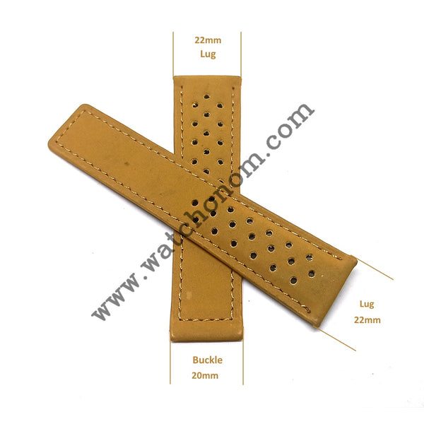 Tag Heuer 22mmx20mm Light Brown Genuine Suede Leather Watch Strap Band Wristwatches