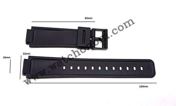 Casio Databank AB-40 Watch Band Strap 16mm Black Rubber NOS RARE