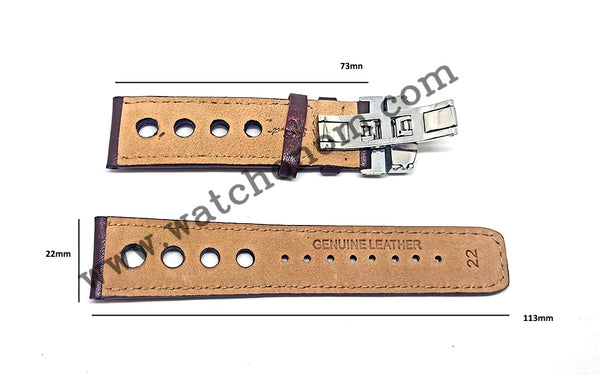 Fits/For Tissot 1853 Heritage T1244271603101 , T1244271604100 - 22mm Brown Genuine Leather Replacement Watch Band Strap