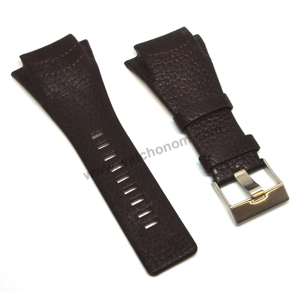 Compatible with Diesel DZ1368 , DZ1369 - 28mm Brown Genuine Leather Watch Strap Band
